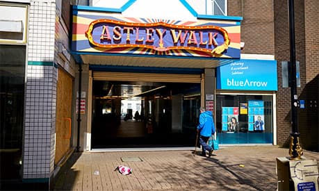 Astley Walk shopping centre in Newcastle-under-Lyme