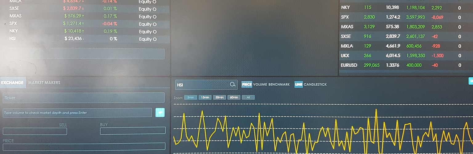 Financial information on a computer screen