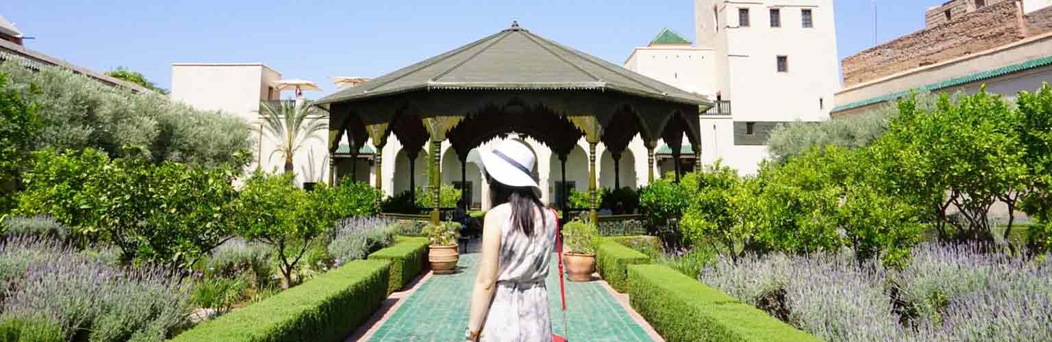 Amanda Kusmajaya in a Moroccan garden