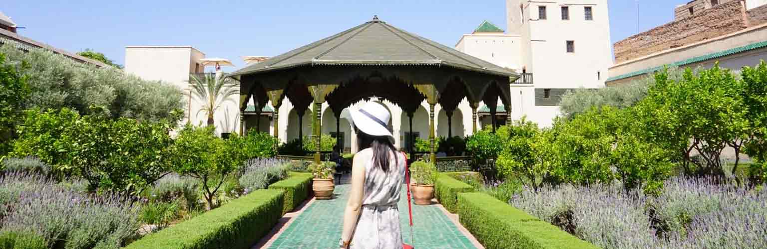 Amanda Kusmajaya in a Moroccan garden