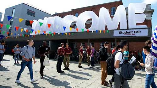 Outside the Student Fair during Welcome Week