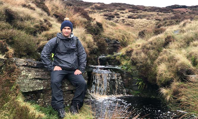 Yury hiking in the lake district 