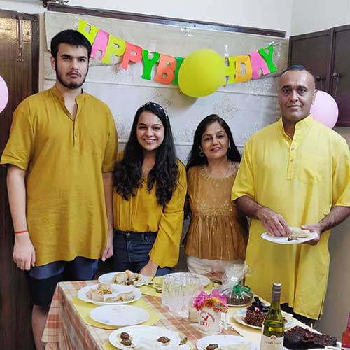 Payal Mehta with her family for a birthday celebration