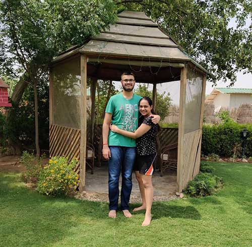 Payal Mehta in a garden at home