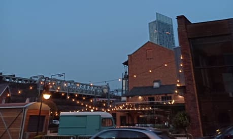 A view of castlefield junction during sunset 