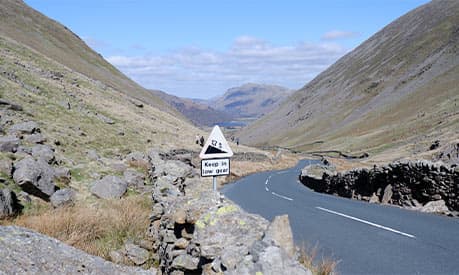 A road in a mountainous region 