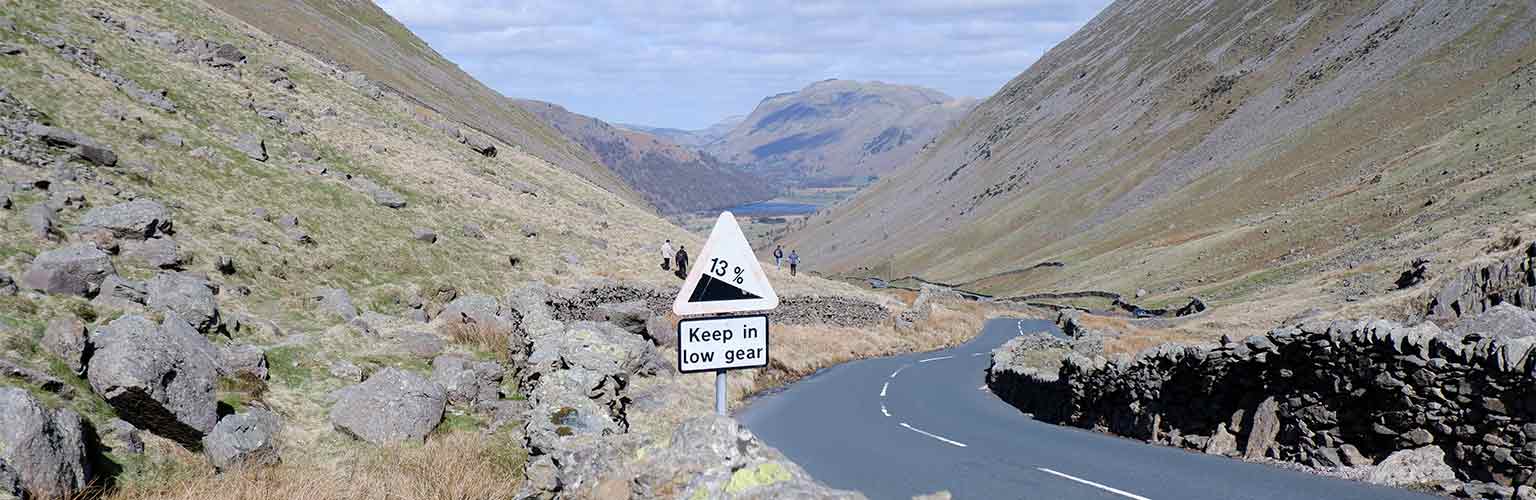 A road in a mountainous region