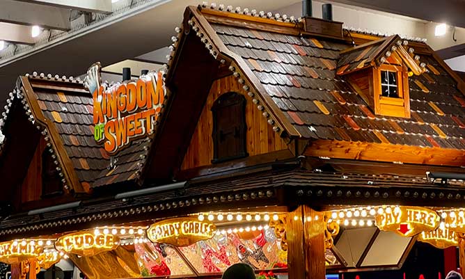 sweet stall at manchester christmas markets