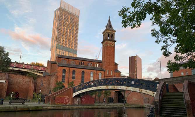 A view of Beetham tower from the Castlefield area