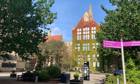 A view of the Manchester old quad in autumn