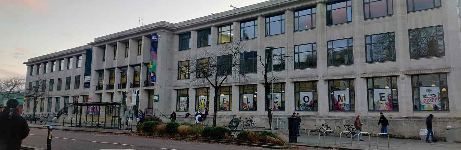 The Manchester Students' Union view looking at it from Oxford Road