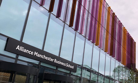 The front of the Alliance Manchester Business School building