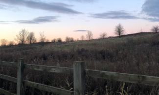 Stretford Meadows with a scattering of snow