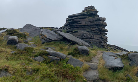 A rock formation in the Peak District
