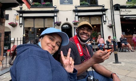 Palak and a friend outside