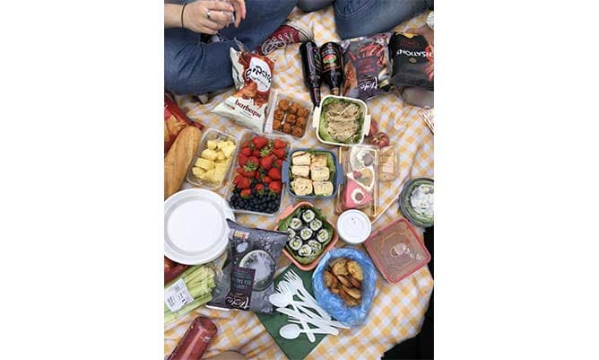 A selection of food on different plates