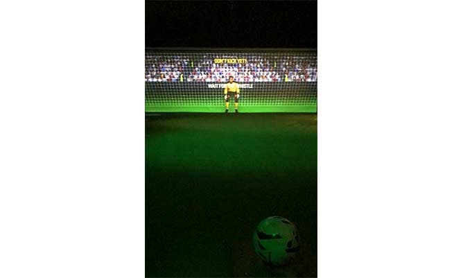 A penalty shootout simulation game at the national football museum