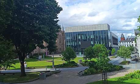 university building in the sunshine