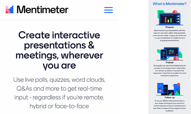 screenshots from mentimeter