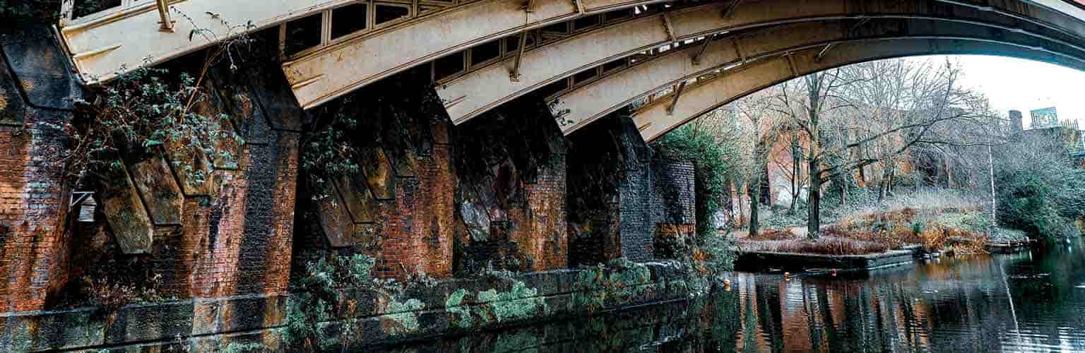 manchester canal under a bridge