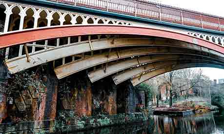 canal under a bridge