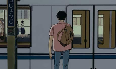 waiting for a train cartoon