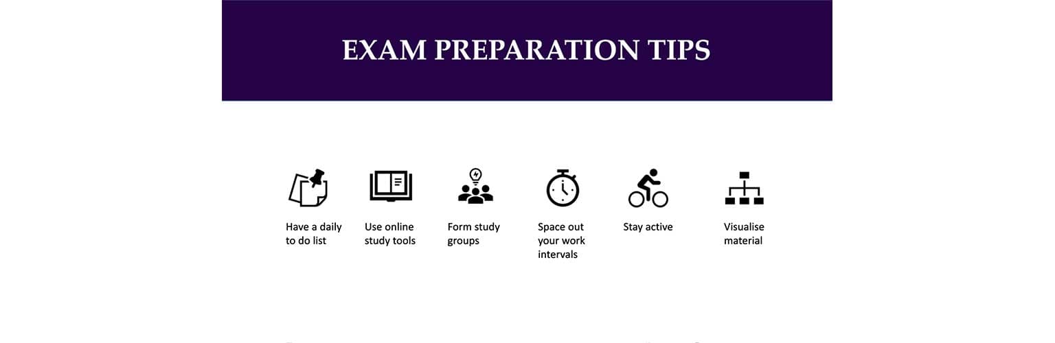 An infographic on exam preparation tips