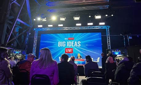 A photograph from the set of big ideas live from Sky News