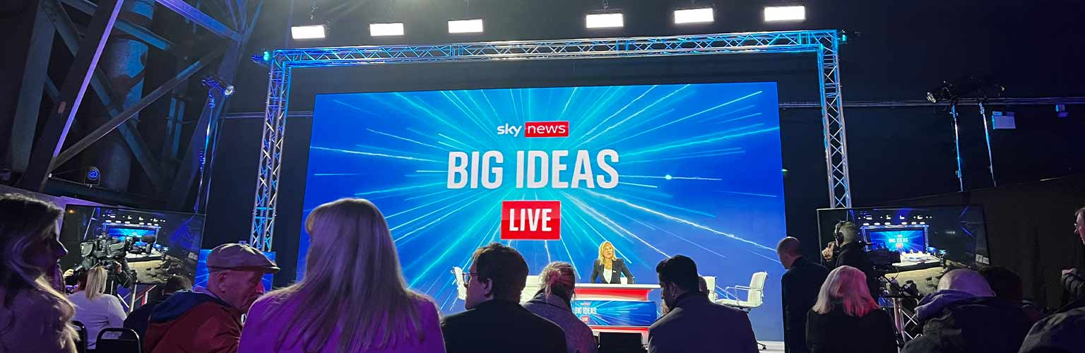 A photograph from the set of big ideas live from Sky News