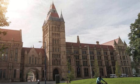 A view of the university of Manchester from Brunswick Park