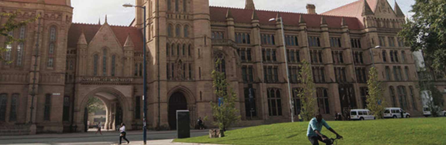 A view of the university of Manchester from Brunswick Park