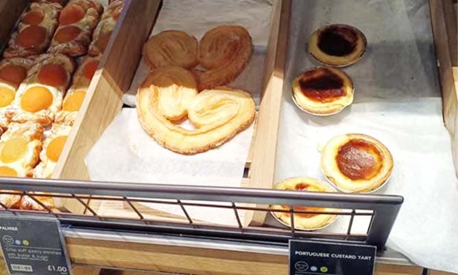 A selection of pastries at a local supermarket