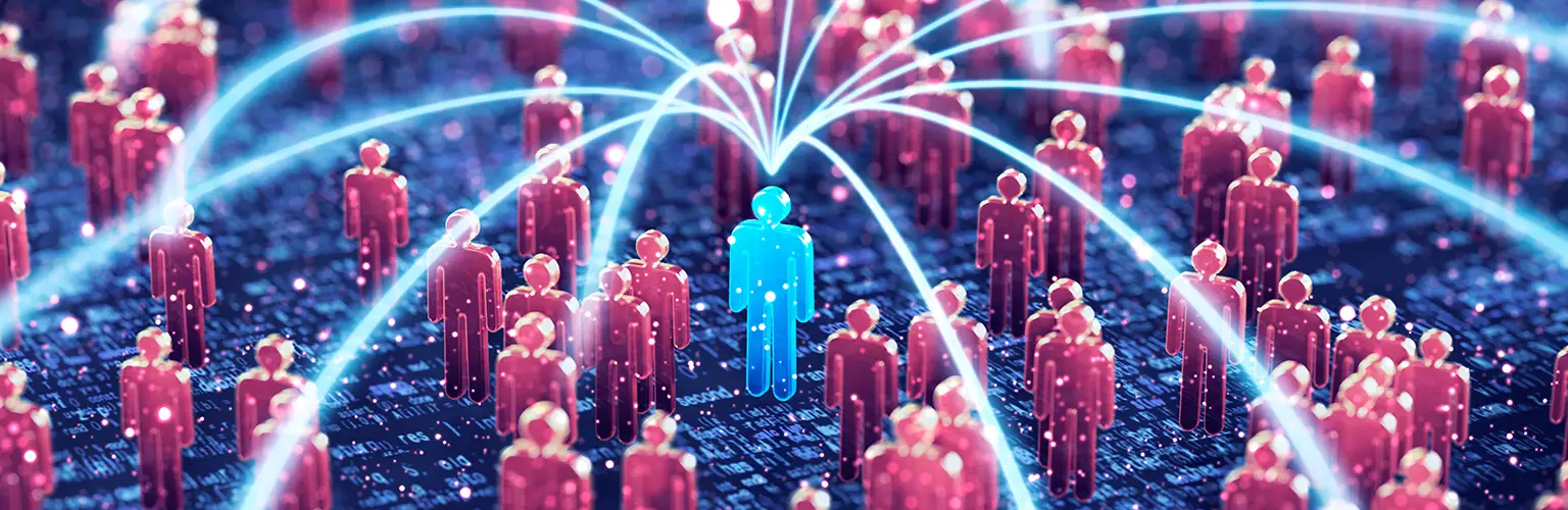 Concept image of people being connected to each other.