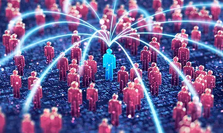 Concept image of people being connected to each other.