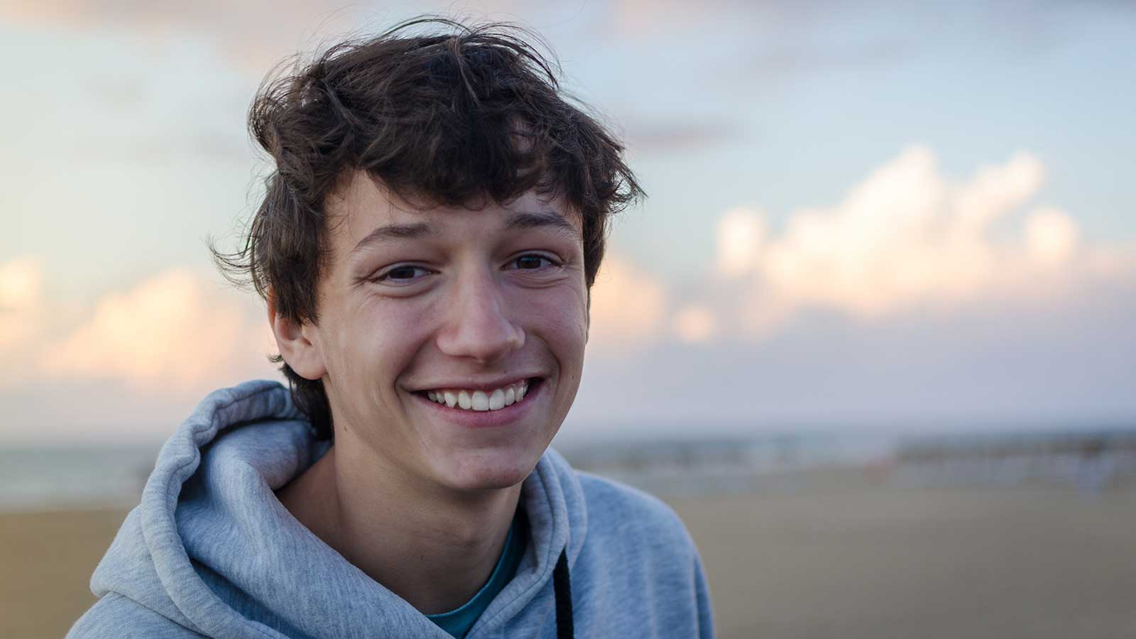 teenage boy on beach
