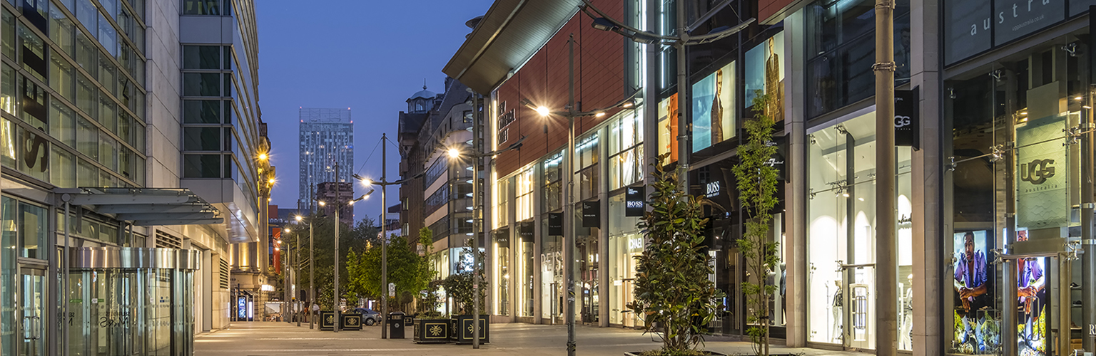 Shopping street in Manchester