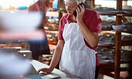 woman working in small factory