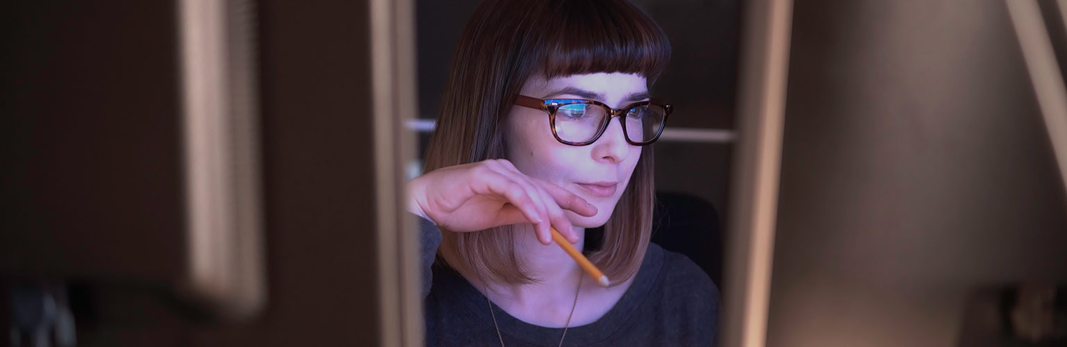 woman working at a computer