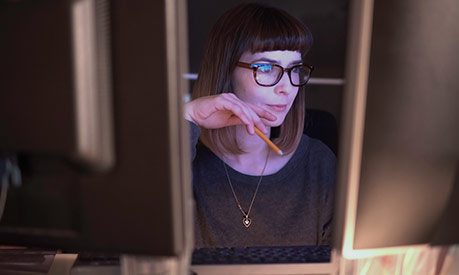 woman working at computer