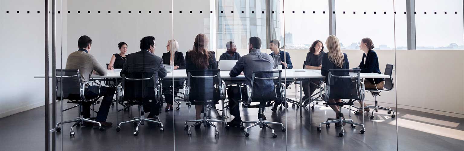 a meeting in an office setting