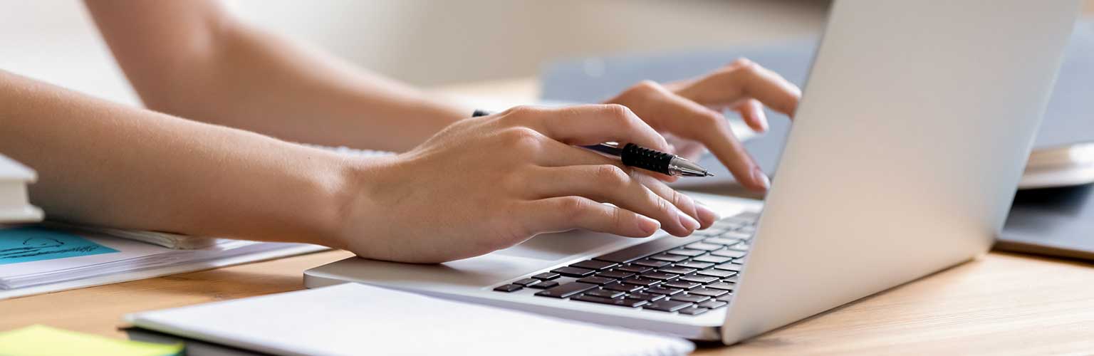 A person working on a laptop