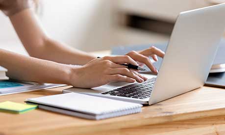 A person working on a laptop