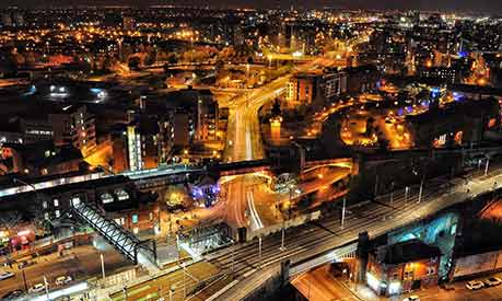 manchester at night