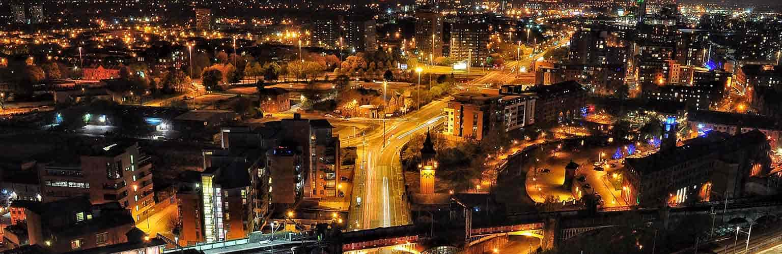 manchester at night