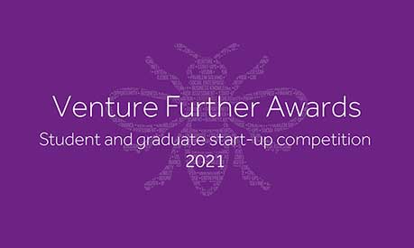 Venture Further 2021 text and bee graphic on a purple background