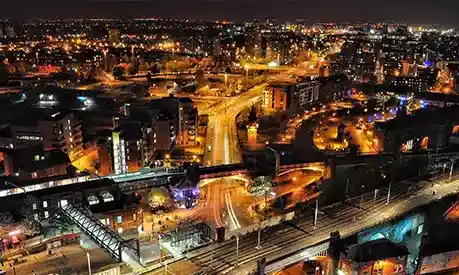 city centre at night