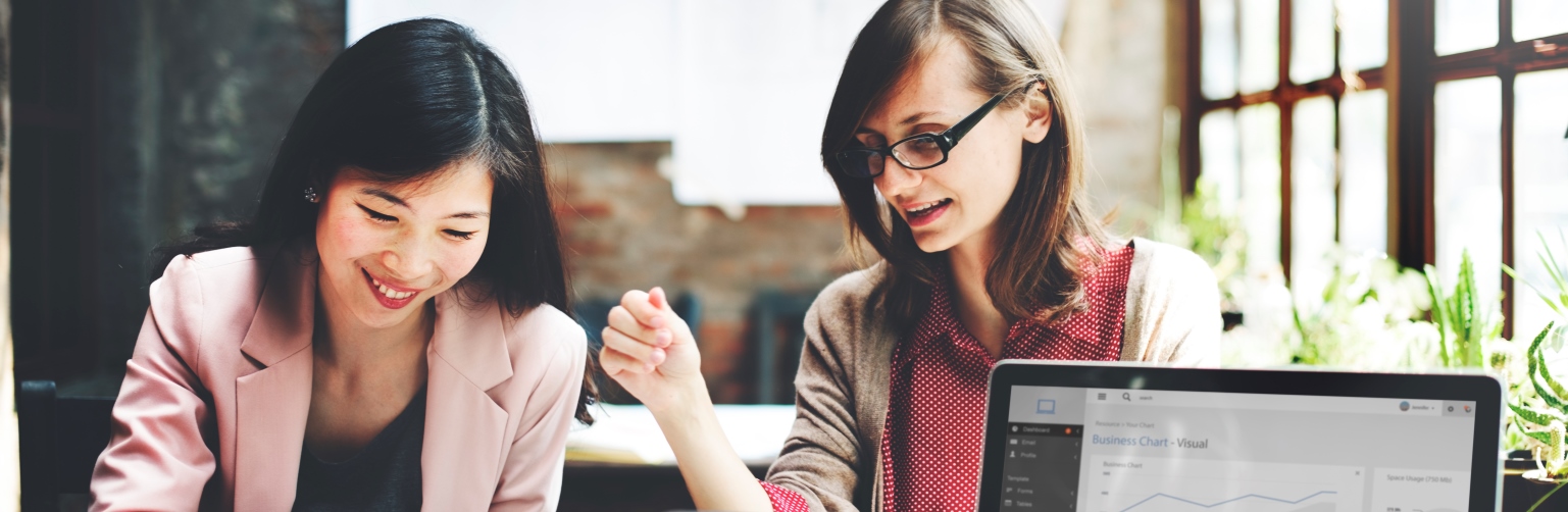 Two women in office