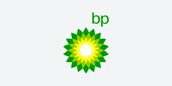 BP logo with grey background