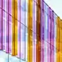 The coloured fins of the Alliance Manchester Business School building