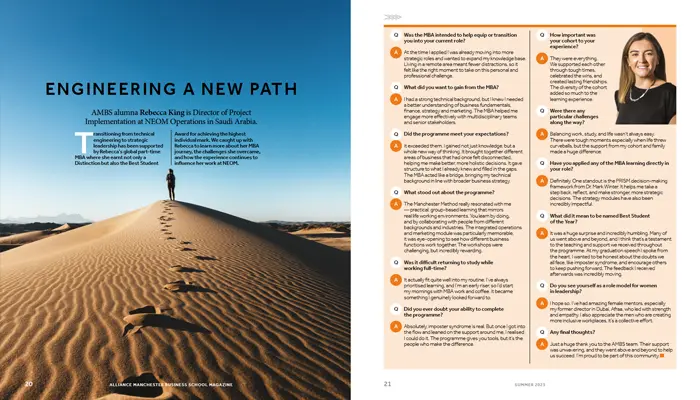 An image of inside issue 14 article entitled Engineering a new path